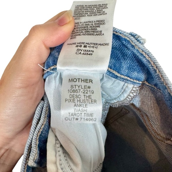 Mother The Pixie Hustler Ankle Button Fly Kick Flare Bootcut Jeans in Tarot Time - Picture 13 of 16